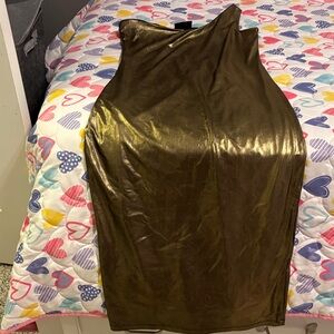 Metallic Gold Bodycon Dress